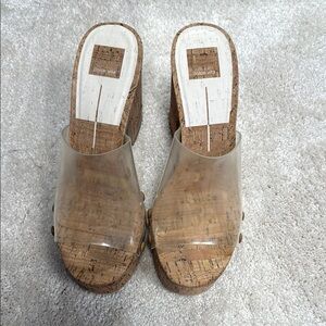 Dolce Vita Cream Tan Mules with Cork Sole